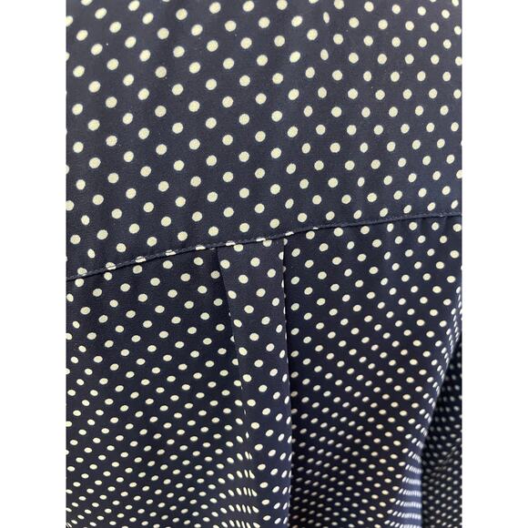 Women's Small Top Dazz Navy Polka Dot Blouse EUC - Picture 5 of 7